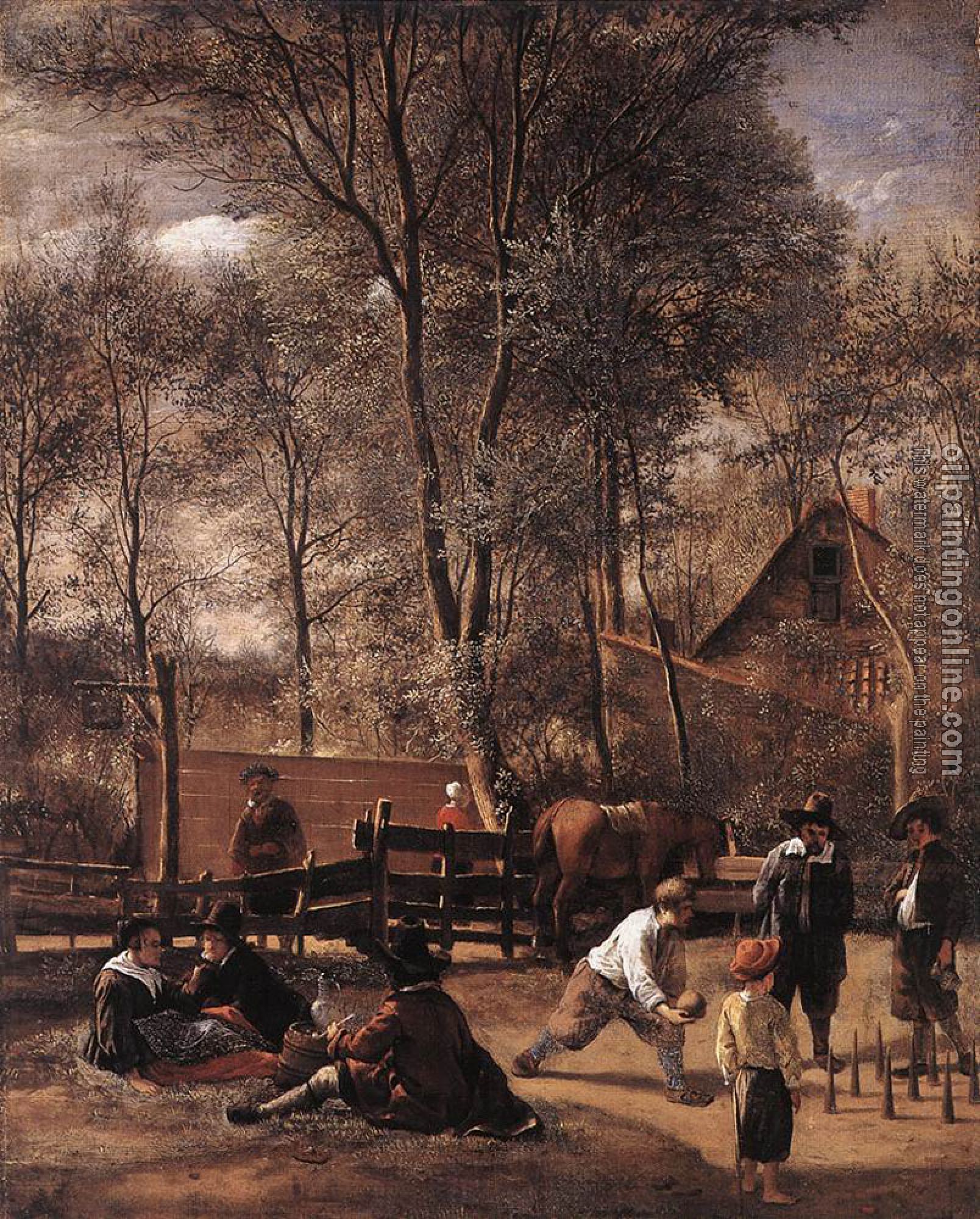 Steen, Jan - Skittle Players Outside an Inn